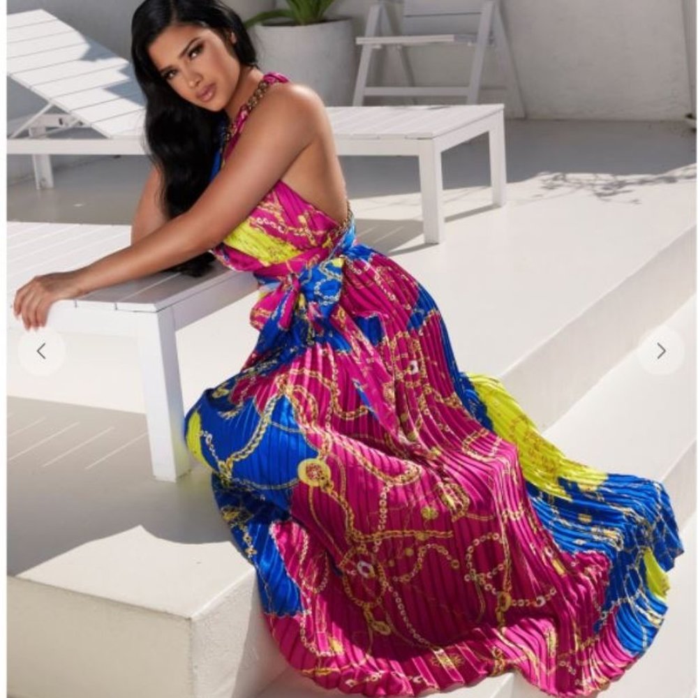 Goddess halter dress